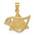 14k Polished and Textured CZ Bird and Triangle Star of David Pendant