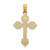 14K Polished and Textured Fancy Cross Charm