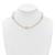 14k Polished and Textured Fancy Oval Link 3-Station 16.75 inch Necklace