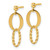 14k Polished and Textured Fancy Oval Link Post Dangle Earrings