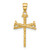14K Polished and Textured Nails Cross Pendant - C4-095D47D4-8745