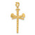 14K Polished and Textured Nails Cross Pendant - C4-812C8C54-3480