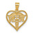 14k Polished And Textured RN Symbol in Open Heart Pendant