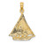 14K Polished and Textured Sailboat Charm