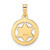 14k Polished and Textured Solid Star of David in Frame Pendant
