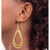 14K Polished and Textured Teardrop Shepherd Hook Earrings
