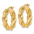 14K Polished and Textured Twisted 5.00mm x 20mm Round Tube Hoop Earrings