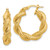 14K Polished and Textured Twisted Hoop Earrings - TF-2F0BF865-6315