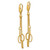 14K Polished and Textured Woven Chain and Oval Links Dangle Leverback Earrings