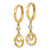 14k Polished and Twisted Dangling Circle and CZ Round Hinged Hoop Earrings