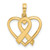 14K Polished Awareness Ribbon and Heart Charm