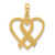 14K Polished Awareness Ribbon and Heart Charm