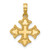 14K Polished Beaded  Fleur de Lis Cross Pendant