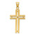 14K Polished Beaded Cross Pendant - K9-311449F6-2388