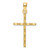 14K Polished Beaded Cross Pendant - K9-7F040091-1987
