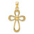 14K Polished Beaded Cross Pendant - K9-E0AB7666-1239