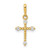 14k Polished Beaded CZ Cross Charm
