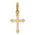 14k Polished Beaded CZ Cross Charm