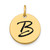14k Polished Black Enamel Letter B Initial Disk Charm