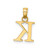 14K Polished Block Letter K Initial Pendant
