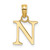 14K Polished Block Letter N Initial Pendant