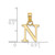 14K Polished Block Letter N Initial Pendant