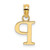 14K Polished Block Letter P Initial Pendant