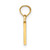 14K Polished Block Letter V Initial Pendant