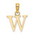 14K Polished Block Letter W Initial Pendant