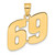 14k Polished Block Number 69 Pendant