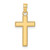 14K Polished Block Style Beaded Edge Cross Charm