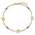 14k Polished Blue Spinel Beads and Squares 9 inch Anklet Plus 1 inch Extender