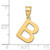 14k Polished Bubble Letter B Initial Pendant