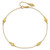 14k Polished Cable Chain and Diamond-cut Rice Puff Beads 4-Station 9 inch Anklet Plus 1 inch Extender