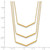 14k Polished Chevron Bar 3-Strand Bib 16 inch Necklace Plus 2 inch Extender