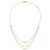 14k Polished Chevron Bar 3-Strand Bib 16 inch Necklace Plus 2 inch Extender