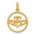 14k Polished Circle Claddagh Pendant