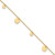 14K Polished Circle Dangles 9 inch Anklet Plus 1 inch Extender