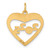 14K Polished CLASS OF 2025  Cut Out Heart Charm
