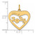 14K Polished CLASS OF 2025  Cut Out Heart Charm