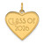14k Polished Class of 2026 Heart Charm