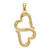 14K Polished Connected Double Hearts Pendant