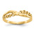 14K Polished Criss Cross Pattern Hearts Ring