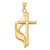 14K Polished Cross w/Drape Pendant