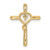 14k Polished Cross with Heart Diamond Chain Slide
