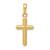 14K Polished Cross With Stripped Border Pendant