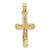 14K Polished Cross With Stripped Border Pendant