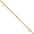 14k Polished Cut-out Hearts and Diamond-cut Beads 9 inch Anklet Plus 1 inch Extender