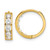 14k Polished CZ 4x14mm Huggie Hoop Earrings