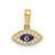 14K Polished CZ and Enamel Evil Eye Pendant
